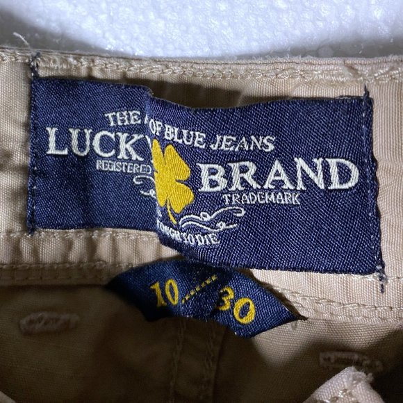 Lucky Brand Women's Size 10 / 30 Khaki Embroidered Floral Khaki Pants Cropped - Picture 2 of 11